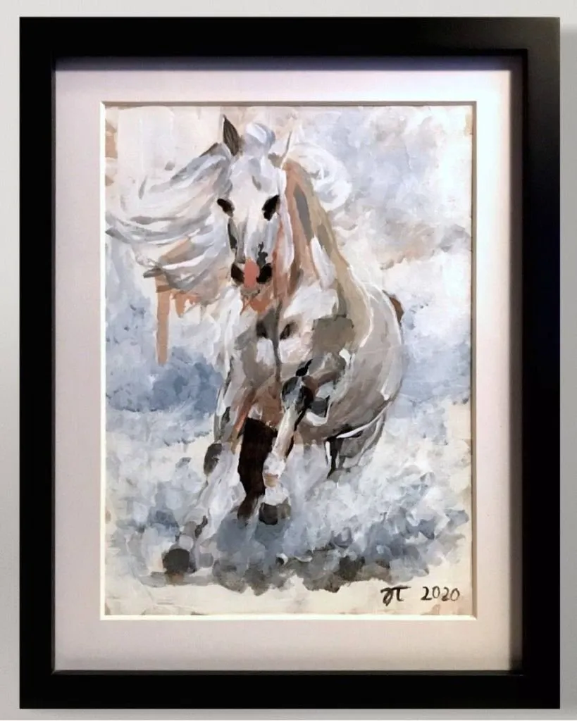 Painting of Snowy Gallop by Isaac Taccone